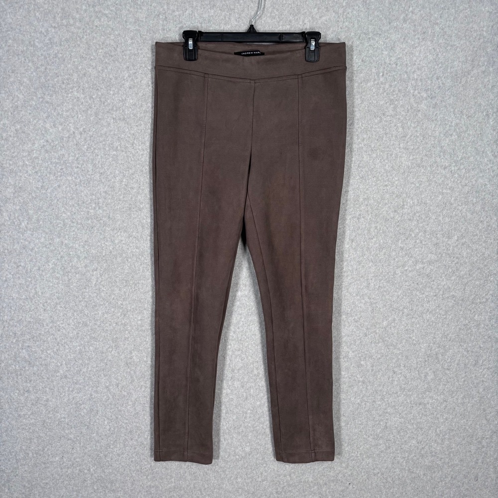 Andrew‎ Marc Faux Suede Ponte Knit Pants Medium Equestrian Soft Neutral Career